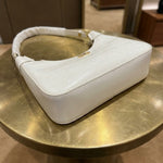 The Pearl Croc Crescent Shoulder Bag | Ivory & Gold