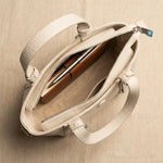 The Minimalist Pebbled Tote | Ivory & Silver