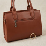 The Geo-Panel Structured Satchel | Chestnut & Tan