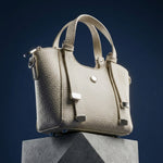The Minimalist Pebbled Tote | Ivory & Silver
