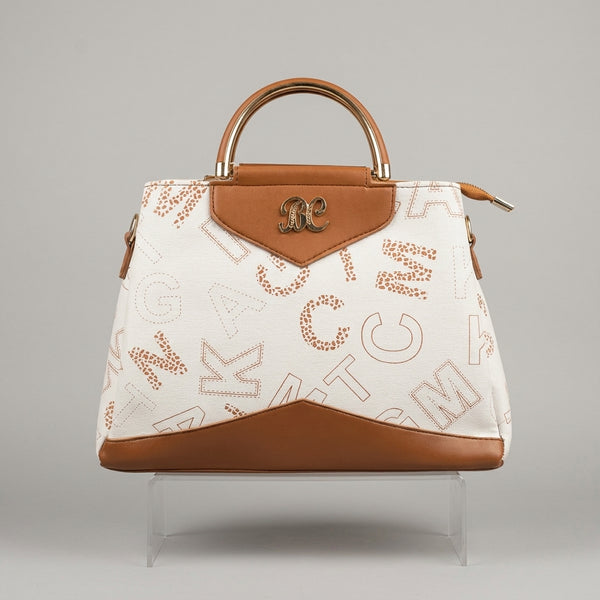 The Heritage Monogram Satchel | Ivory & Caramel