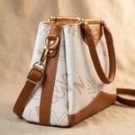 The Heritage Monogram Satchel | Ivory & Caramel